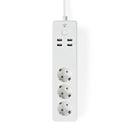 Nedis Wi-Fi Smart Extension Socket | 3x Schuko Type F | 4x USB | 16 A WIFIP310FWT-Casavanti