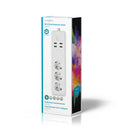 Nedis Wi-Fi Smart Extension Socket | 3x Schuko Type F | 4x USB | 16 A WIFIP310FWT-Casavanti