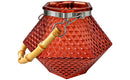 Danube - Vintage Amber Glass Lantern with Bamboo Handle
