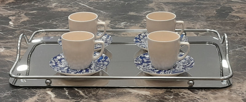C.S. Silver Tray With Mirror Base