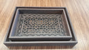 Wooden Serving Trays - 2 Pcs With Glass Base - HAZ