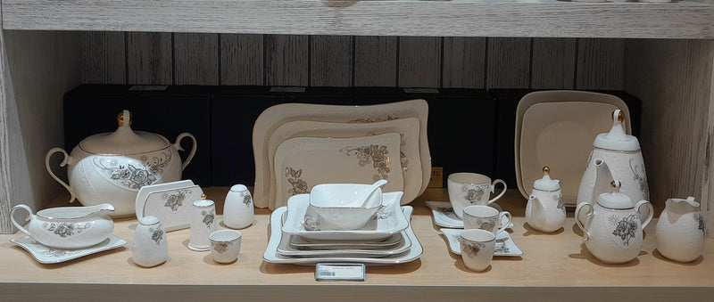 PHOENIX LUXURIOUS DINNER SET (Curved with Golden Rim)