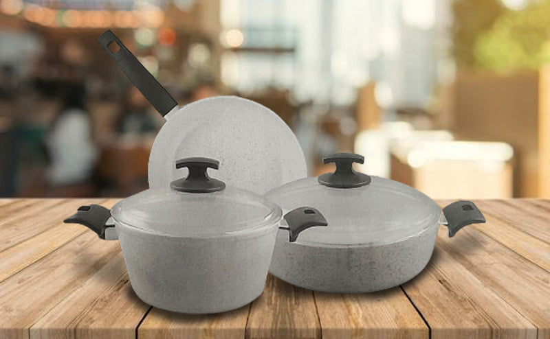 Essenso Neogranite Ceramic Georgia Cookware Set 5 Pcs