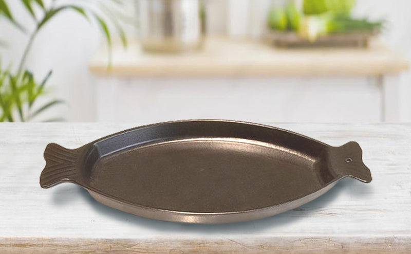 Essenso Chambery Cast Iron Fish Pan - Black