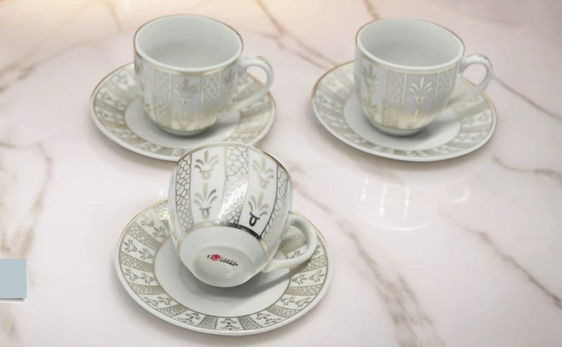 HAZ - Arabic Coffee Set Golden Printing 12 Pcs (HOT DEALS Promotion)