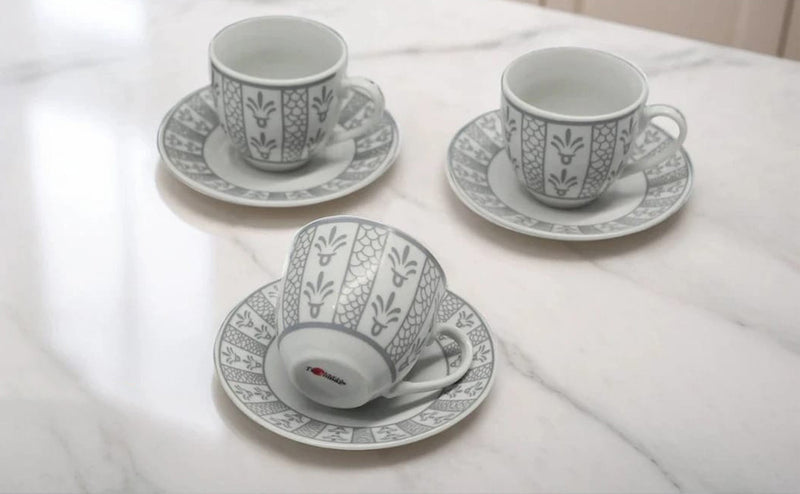 HAZ - Arabic Coffee Set Golden Printing 12 Pcs (HOT DEALS Promotion)
