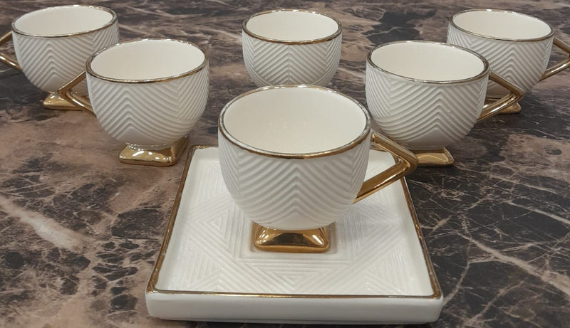 C.S. Coffee Cups With Square Saucers