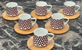 C.S. Coffee Cups With Wooden Saucers