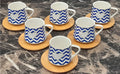 C.S. Tea Cups With Wooden Saucers