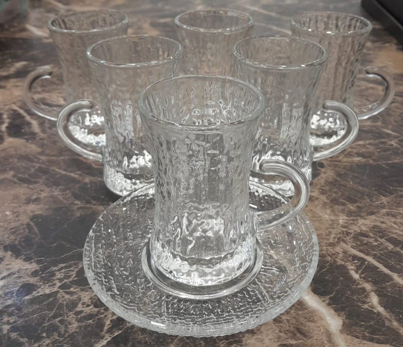 Embossed Glass Transparent Tea Cups
