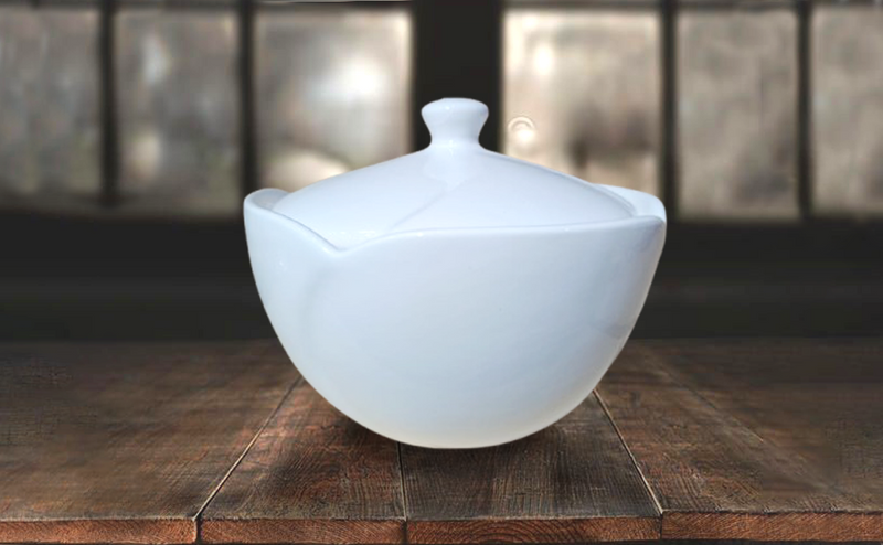 CVH Elegant White Ceramic Lidded Serving Bowl (Hot Deals Promotion)