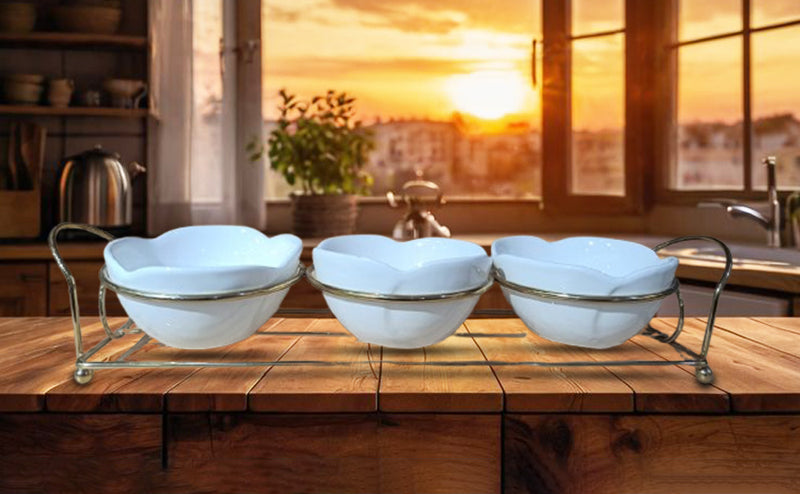 CVH -3 Pieces White Ceramic Serving Bowls (Hot Deals Promotion)