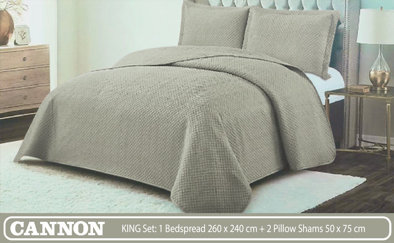 Cannon 3 Pcs KING Bedspread Set