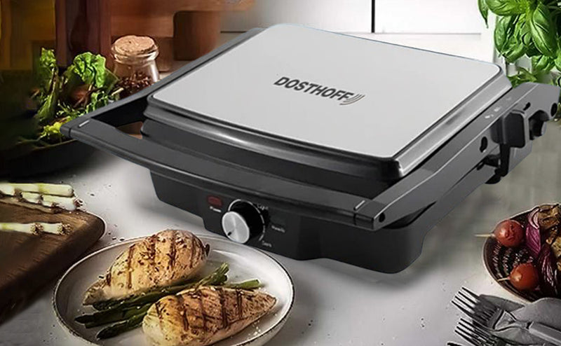 Dosthoff 2200W Large Press Contact Grill SS Body