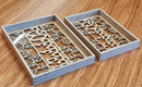 Wooden Serving Trays - 2 Pcs With Glass Base - HAZ