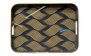 Rectangular Plastic Tray With Gold Rim - TRK11