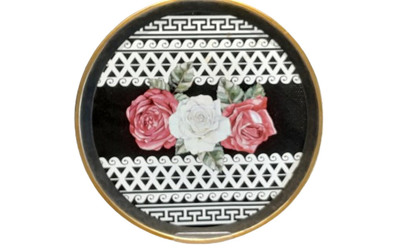 Round Plastic Trays With Golden Rim - TRK11