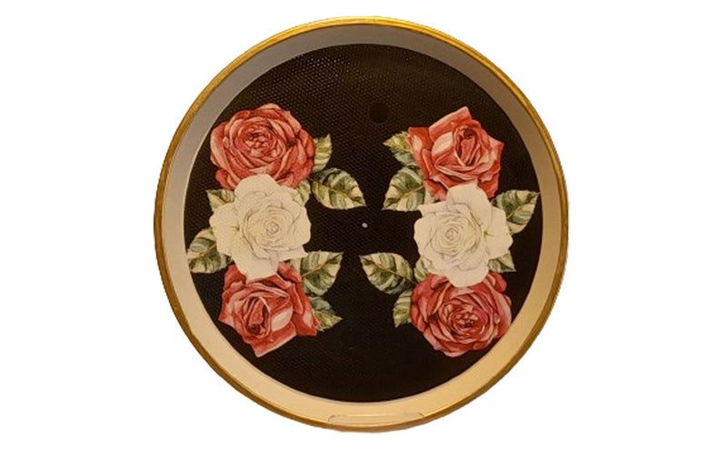 Round Plastic Trays With Golden Rim - TRK11