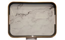 Rectangular Plastic Tray With Gold Rim - TRK11
