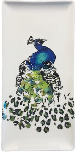 Papart Rectangular Plate - Peacock (1 Piece)