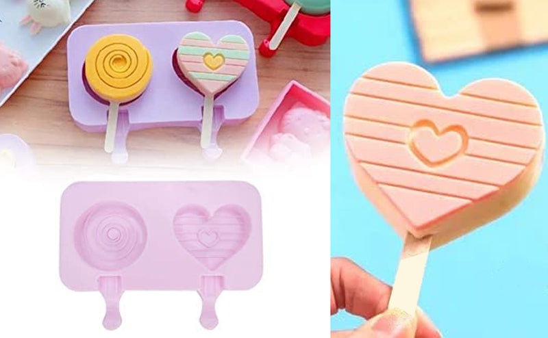 HOCA Silicone popsicle Heart & Circle with sticks