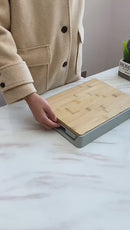 HOCA Bamboo Cutting Board With Base Tray