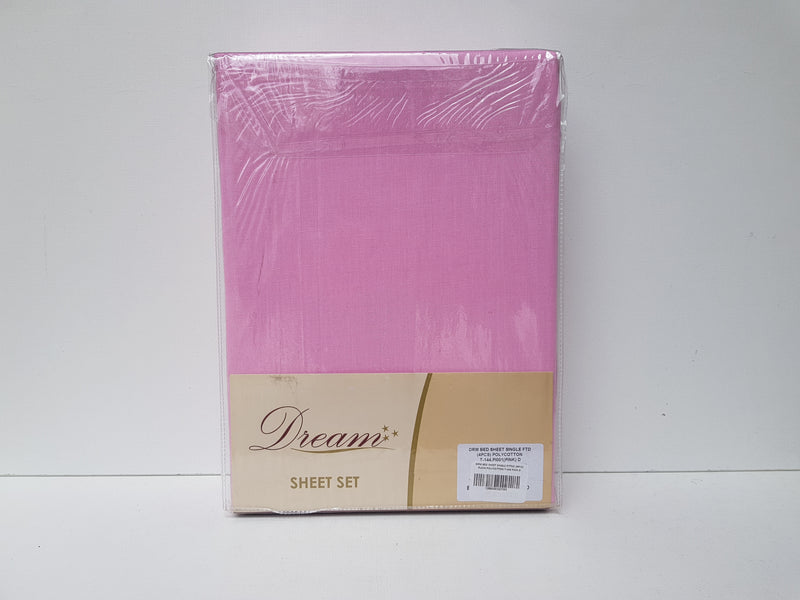 Bed Sheet Single Fitted (4pcs) Pink-Casavanti