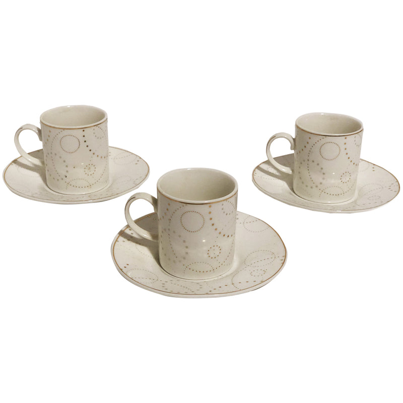 White with Gold Coffee Cup Porcelain Set