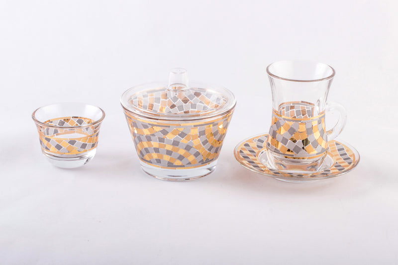 Dimlaj Mosaic Gilded Coffee & Tea Sets / 20 Pieces 41267-Casavanti