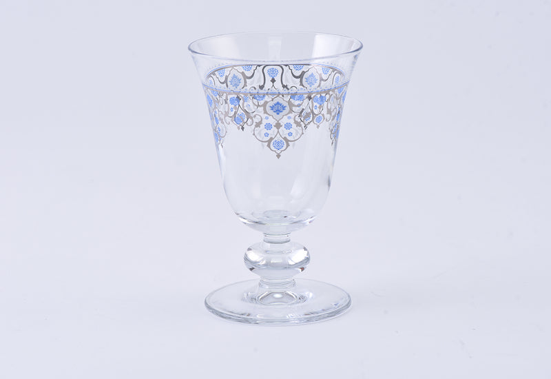 Dimlaj Glass Stemware set Laila Platinum Blue/3PCS 42785-Casavanti