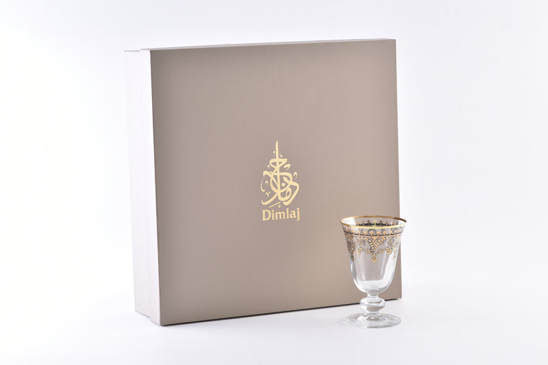 Dimlaj Duja gilt glass heel set / 6 pieces 43489-Casavanti