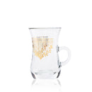 Dimlaj Glass Tea Tumbler W/Handle Tea Set Cortina Gold /6PCS 43500-Casavanti