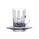 Dimlaj Glass Tea glass+saucer Tea Set 12pcs Asala Gold Blue 46676-Casavanti