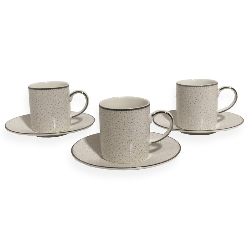 White and Gold Coffee Cups Set