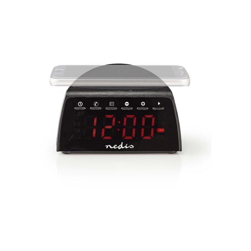 Nedis Digital Alarm Clock - Wireless Phone Charger - FM - Bluetooth - Stereo CLAR006BK-Casavanti