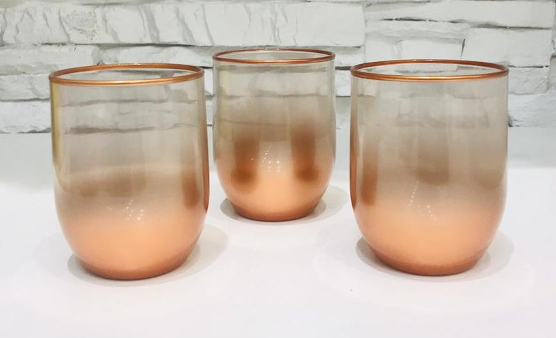 Sigma Rose Gold Gradient Glass Cups