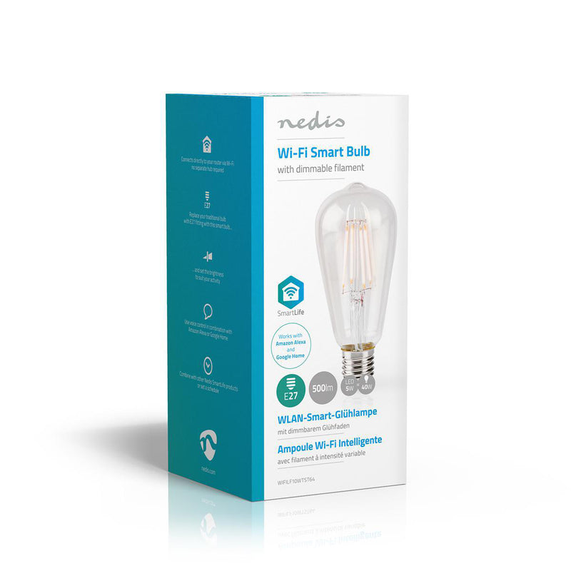 Nedis Wi-Fi Smart LED Filament Bulb | E27 | ST64 | 5 W | 500 lm WIFILF10WTST64-Casavanti