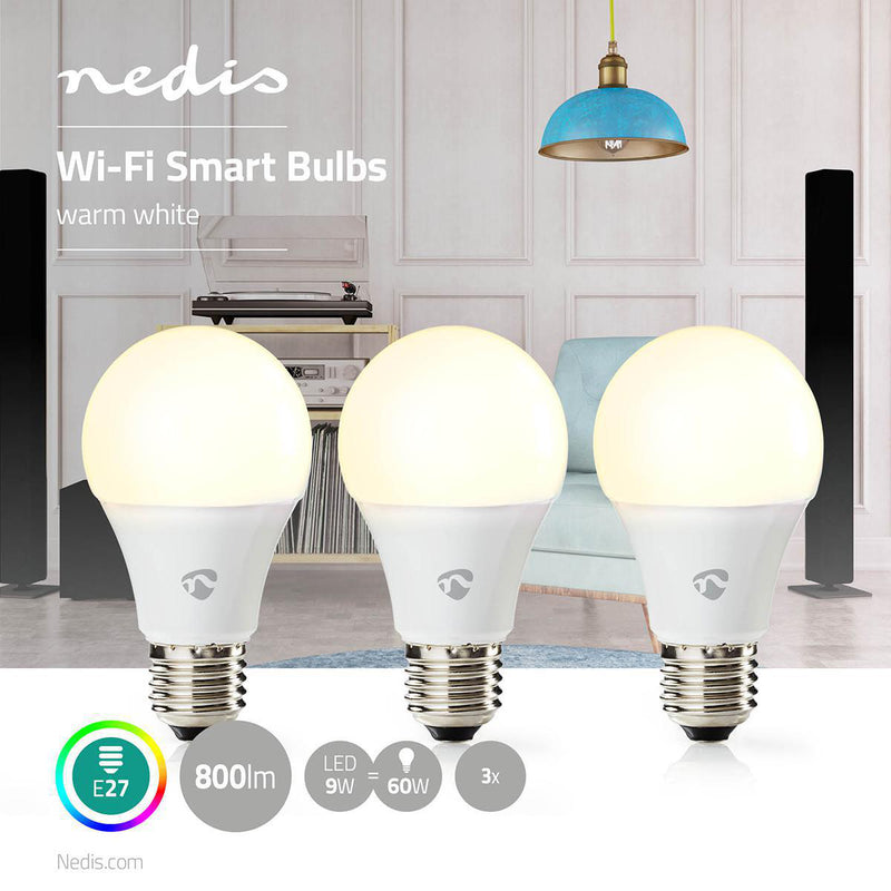 Nedis Wi-Fi Smart LED Bulb | Warm White | E27 | 3-Pack WIFILW31WTE27-Casavanti