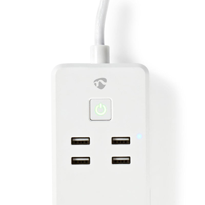 Nedis Wi-Fi Smart Extension Socket | 3x Schuko Type F | 4x USB | 16 A WIFIP310FWT-Casavanti