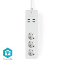 Nedis Wi-Fi Smart Extension Socket | 3x Schuko Type F | 4x USB | 16 A WIFIP310FWT-Casavanti