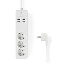Nedis Wi-Fi Smart Extension Socket | 3x Schuko Type F | 4x USB | 16 A WIFIP310FWT-Casavanti