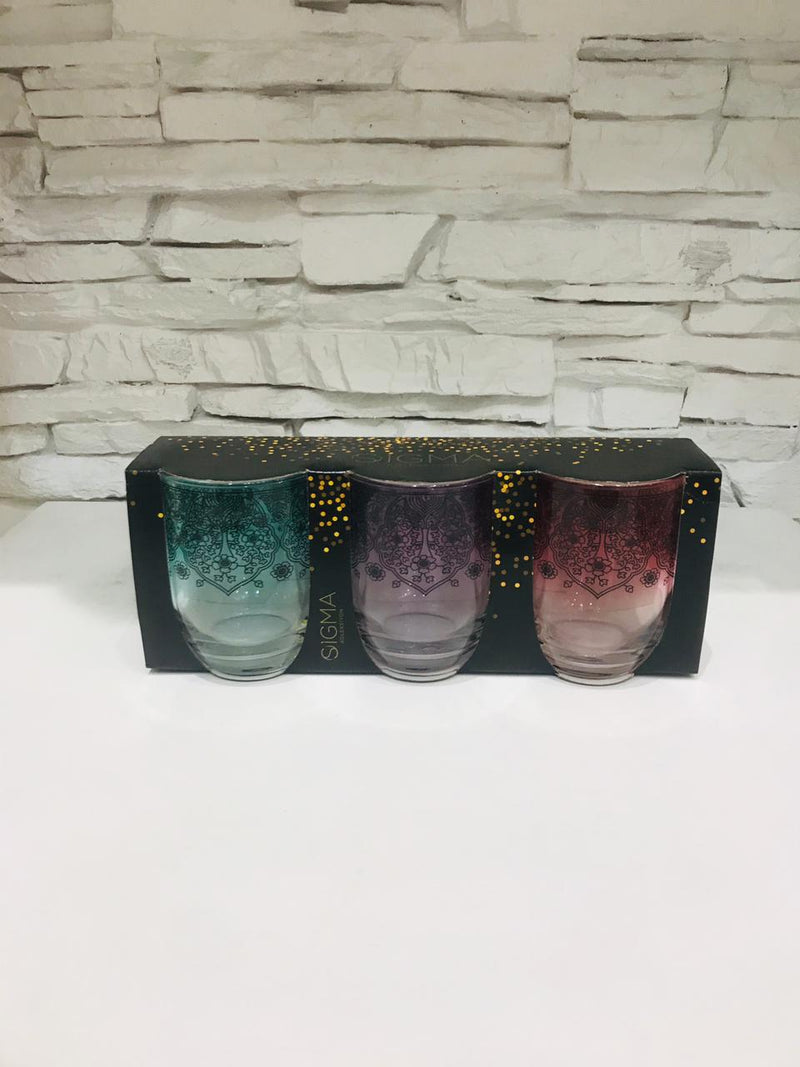 Sigma 3 Colored Gradient Glass CupS