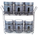 Phoenix Gray Jars 6 Pcs With Stand 350 ml