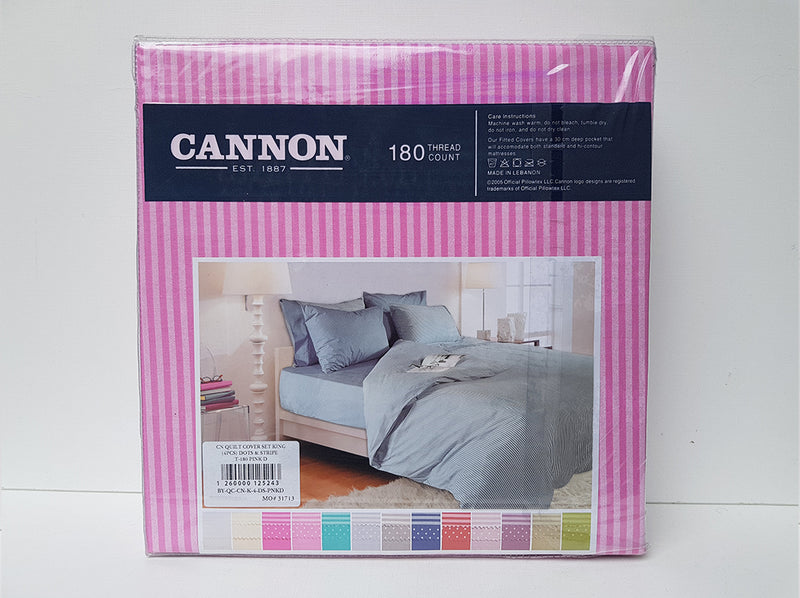 Cannon Quilt Bed Cover Set Single (4pcs) Pink-Casavanti
